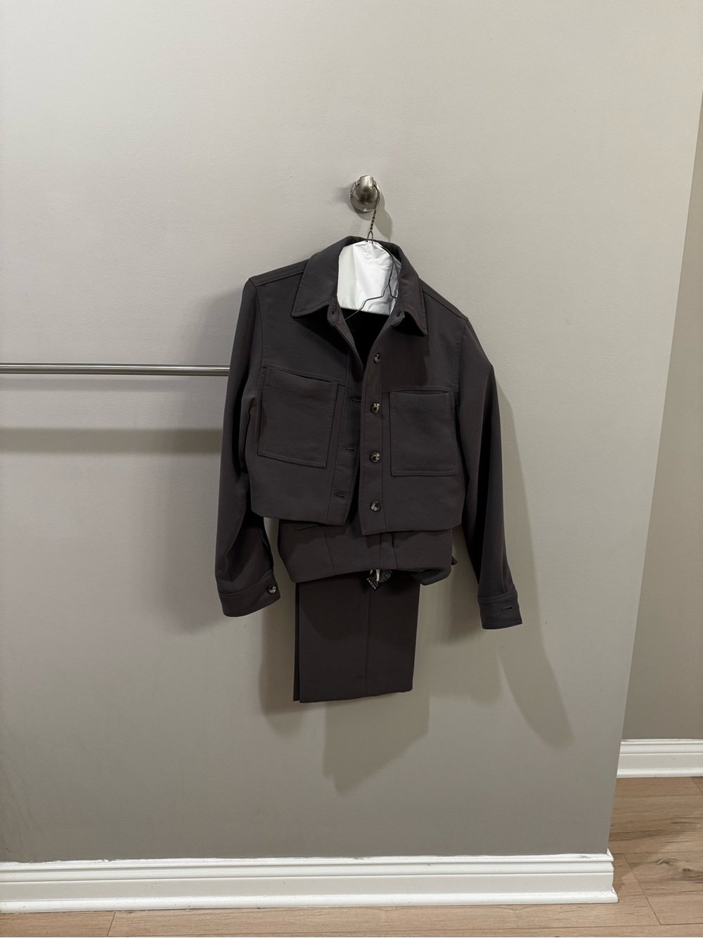 Aritzia Effortless Pant and Suit Jacket Charcoal